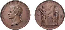 NAPOLEONE I (1805) INCORONAZIONE A RE D'ITALIA - MEDAGLIA AE - Ø mm.42,1 - D/Testa laureata a s. APOLEO GALLORVM IMPERATOR ITALIAE REX Nel taglio dell...