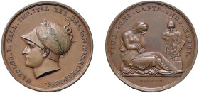 NAPOLEONE I - MILANO (1805) PRESA DI VIENNA - MEDAGLIA AE - Ø mm.42,5 - D/Testa a s. laureata e con elmo decorato con stella, aquila e fulmine e sormo...