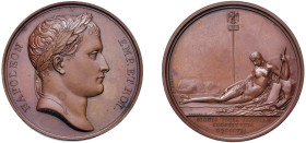 NAPOLEONE I (1805) PASSAGGIO DELLA VISTOLA - MEDAGLIA AE - Ø mm.40,5 - D/Testa laureata a destra ,NAPOLEON - EMP• ET ROI•. Nel taglio sotto la testa: ...
