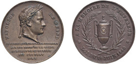 NAPOLEONE I (1840) COMMEMORA IL TRASFERIMENTO DELLE SPOGLIE AGLI INVALIDES - MREDAGLIA AE - Ø mm. 44, 4 - D/Testa laureata di Napoleone a d. Sotto: JE...