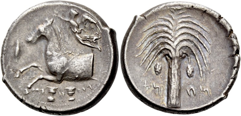 The Carthaginians in Sicily and North Africa. Tetradrachm, Carthago or Lilybaion...
