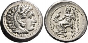 Alexander III, 336 – 323 and posthumous issues. Drachm, Miletus circa 325-323, AR 4.30 g. Head of Heracles r., wearing lion skin headdress. Rev. ΑΛΕΞΑ...