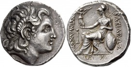 Kingdom of Thrace, Lysimachus, 323 – 281 and posthumous issues. Tetradrachm, Pergamum circa 287-282, AR 16.90 g. Diademed head of deified Alexander r....