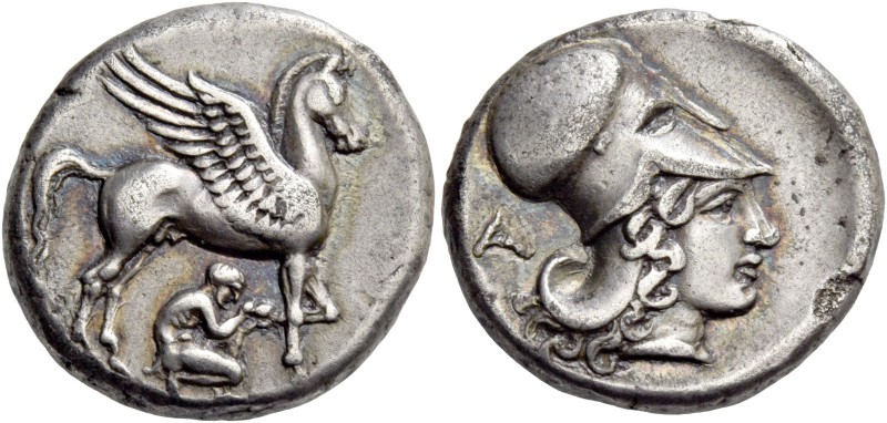 Epirus, Ambracia. Stater circa 380-360, AR 8.50 g. Pegasus standing r.; below, B...