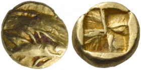 Mysia, Cyzicus. 1/24 stater circa 600-550, EL 0.62 g. Tunny r. Rev. Quadripartite incuse square. von Fritze 17. Rosen 421 (this coin).
Good very fine...