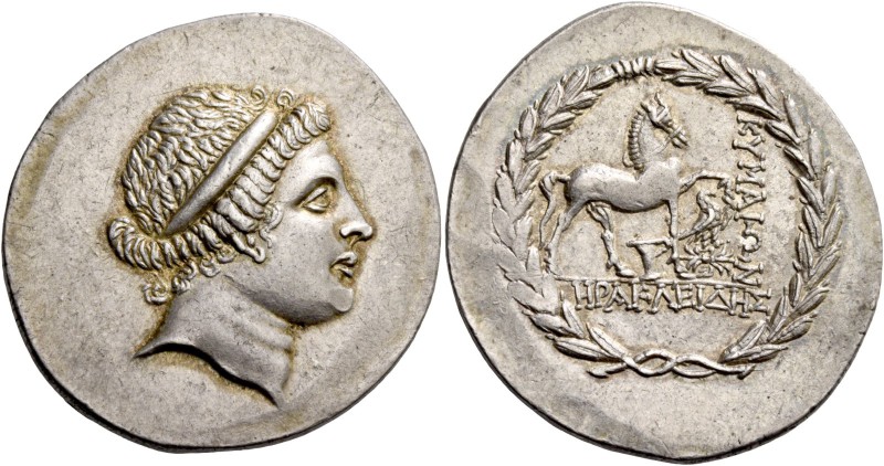 Aeolis, Cyme. Tetradrachm magistrate Herakleides, circa 160-150, AR 16.91 g. Dia...