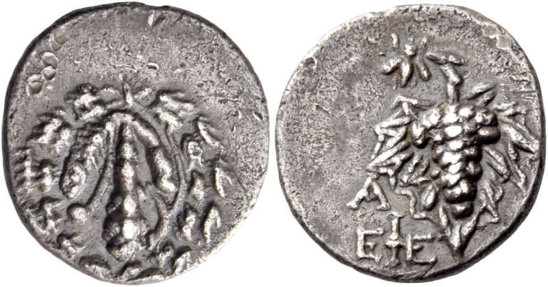 Ephesus. Drachm 133 (year 1), AR 2.99 g. Lion’s skin draped over club. Rev. ΕΦΕ ...