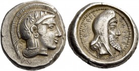 Dynasts of Lycia, Kherei 410 – 390. Stater, Pinara circa 410-390, AR 8.63 g. Helmeted head of Athena r.; behind, neckguard and beneath neck truncation...