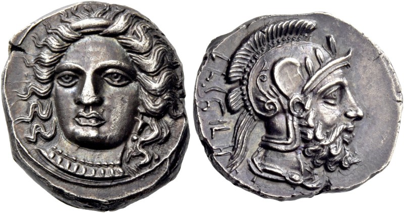 Tarsus, Pharnabazos, 380 – 375. Stater, circa 380-375, AR 10.60 g. Head of nymph...