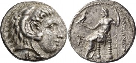 Alexander III, 339-323 and posthumous issues. Tetradrachm circa 325-320, AR 16.79 g. Head of Heracles r., wearing lion skin headdress. Rev. [BAΣIΛEΩΣ]...