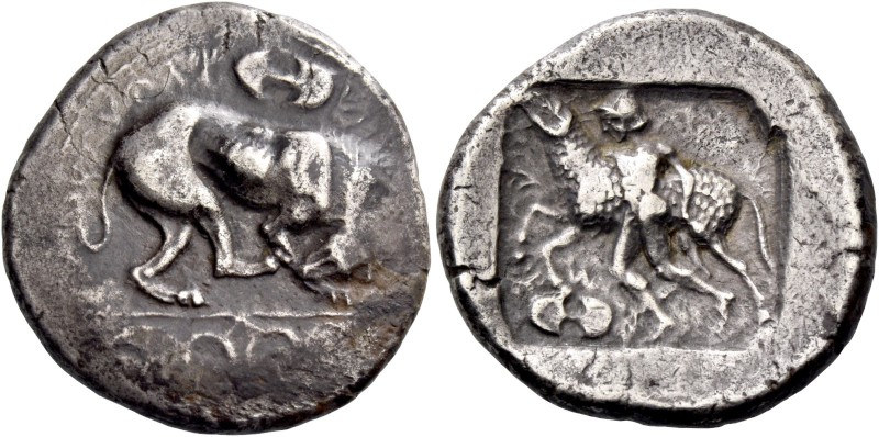Marium, Sasmas (?), 450. Siglos 450, AR 10.79 g. sa sa ma o to ka ro to sa in Cy...