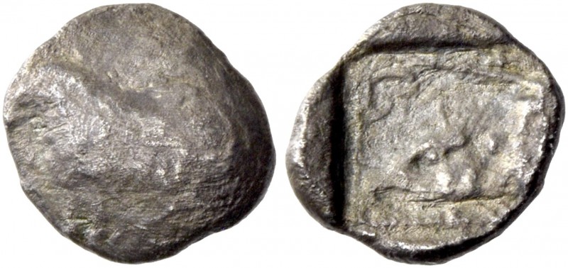 Paphos, Uncertain king, 525 – 480. 1/12 siglos circa 525-480, AR 0.64 g. Bull st...