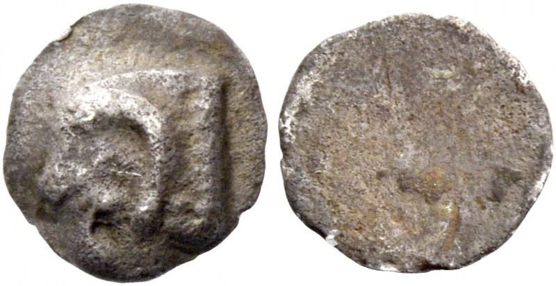 Salamis, Evelthon, 525 – 500. 1/24 siglos circa 525-500, AR 0.36 g. Head of ram ...