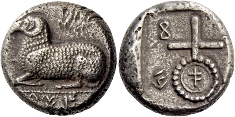 Euanthes, circa 450 (?). Siglos circa 450, AR 10.49 g. [..]u[...]to se in Cyprio...