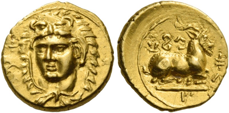 Evagoras I, 411 – 373. 1/4 stater, Salamis circa 411-374, AV 2.01 g. u-va-ko-ro ...
