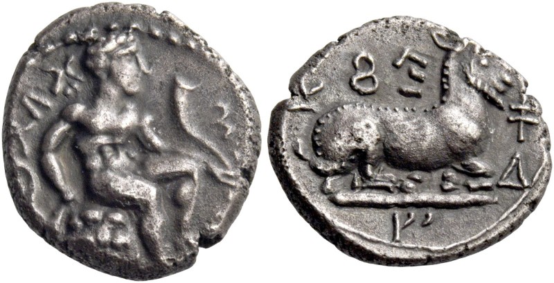 Evagoras I, 411 – 373. 1/3 siglos circa 411-373, AR 2.97 g. eu va go ro in Cypri...