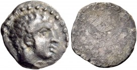 Evagoras I, 411 – 373. 1/12 siglos circa 411-374, AR 0.68 g. Bare male head r. Rev. Smooth. Traité II 1145 and pl. CXXVII, 17 (uncertain king). BMC 45...