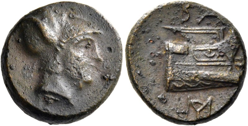 Demetrius I Poliorcetes, 306 – 283. Bronze circa 300-295, Æ 4.18 g. Head of Deme...