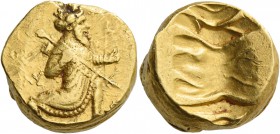 Achaemenid kings of Persia. Time of Alexander III. Double daric circa 322-315, AV 16.64 g. The Great King advancing r., holding bow and spear; in l. f...