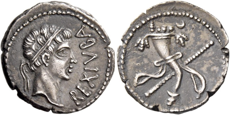 Juba II with Cleopatra Selene, 25 BC – AD 24. Denarius, Caesarea circa 11-23, AR...