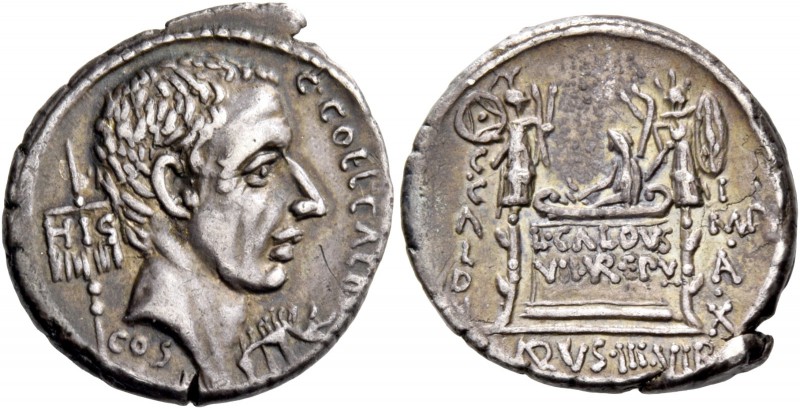 C. Coelius Caldus. Denarius 51, AR 3.71 g. C·COEL·CALDV[S] Head of C. Coelius Ca...