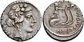 C. Vibius C. f. C. n. Pansa Caetronianus. Denarius 48, AR 4.07 g. PANSA Ivy-wreathed head of Libertas r. Rev. C·VIBIVS·C·F·C·N Ceres, holding reins in...