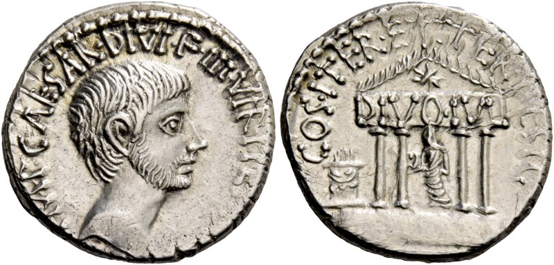 C. Caesar Octavianus. Denarius, mint moving with Octavian 36, AR 3.97 g. IMP·CAE...