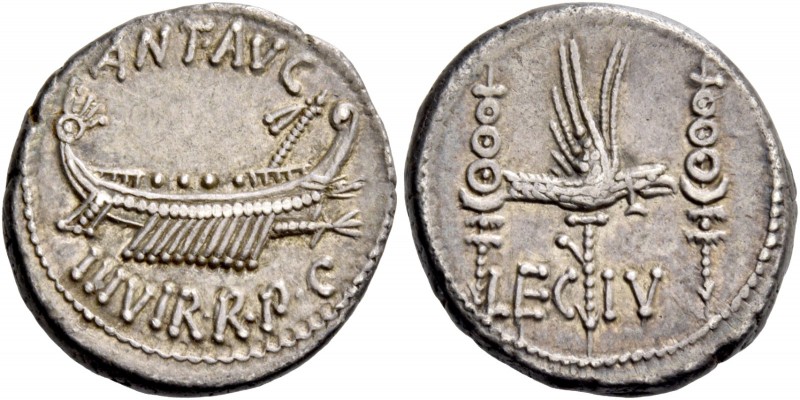 Marcus Antonius. Denarius, mint moving with M. Antonius 32-31, AR 3.82 g. ANT AV...