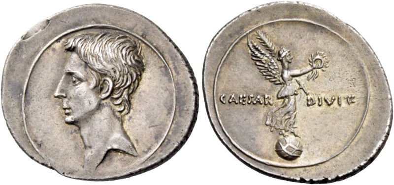 Octavian, 32 – 29 BC. Denarius, Brundisium and Rome (?) circa 32-29, AR 3.79 g. ...