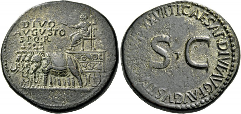 Octavian as Augustus, 27 BC – 14 AD. Divus Augustus. Sestertius 35-36, Æ 27.41 g...