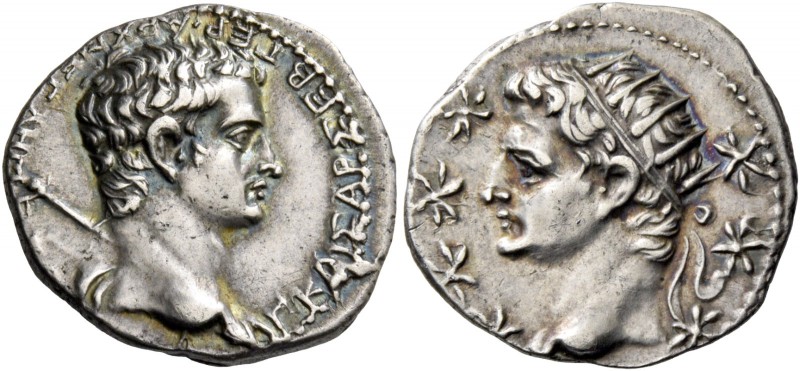 Gaius augustus, 37 – 41. Drachm, Gortyna (?) Cretae 37-38, AR 2.86 g. Γ ΚΑΙΣΑΡ Σ...