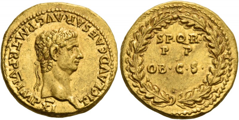 Claudius augustus, 41 – 54. Aureus, Roma 46-47, AV 7.88 g. TI CLAVD CAESAR·AVG·P...