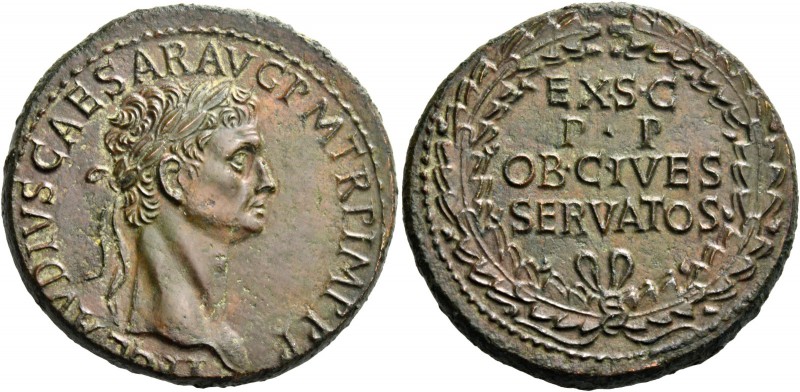 Claudius augustus, 41 – 54. Sestertius circa 50-54, Æ 27.49 g. TI CLAVDIVS CAESA...