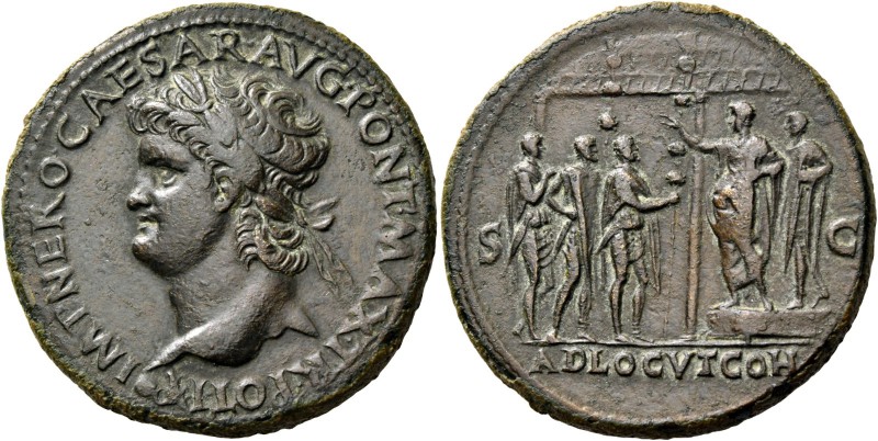 Nero augustus, 54 – 68. Sestertius, Lugdunum circa 64-67, Æ 24.71 g. IMP NERO CA...