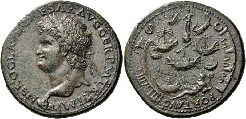 Nero augustus, 54 – 68. Sestertius, Lugdunum circa 65, Æ 23.26 g. NERO CLAVD CAE...