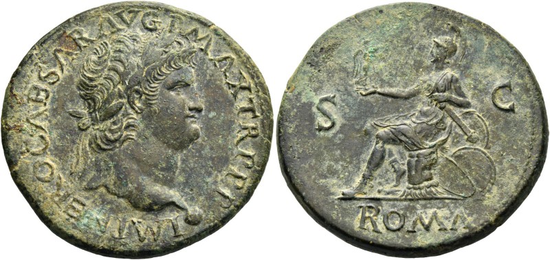 Nero augustus, 54 – 68. Sestertius, Lugdunum circa 67, Æ 26.76 g. IMP NERO CAESA...