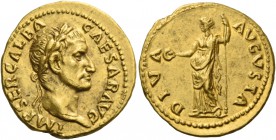 Galba, 68 – 69. Aureus July 68 – January 69, AV 8.82 g. IMP SER GALBA – CAESAR AVG Laureate head r. Rev. DIVA – AVGVSTA Livia, draped, standing l., ho...