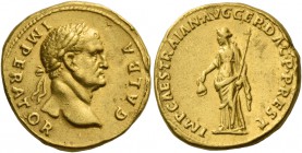 Galba, 68 – 69. Restitution issue by Trajan. Aureus circa 112-113, AV 7.21 g. GALBA – IMPERATOR Laureate bust r. Rev. IMP CAESAR TRAIAN AVG GER DAC P ...