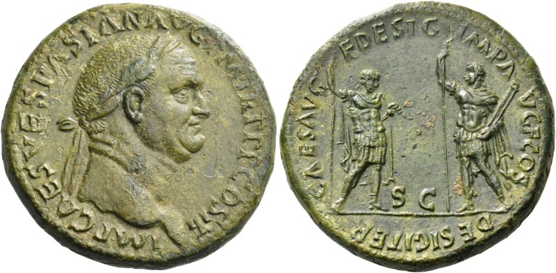 Vespasian, 69 – 79. Sestertius 71, Æ 25.10 g. IMP CAES VESPASIAN AVG P M TR P P ...