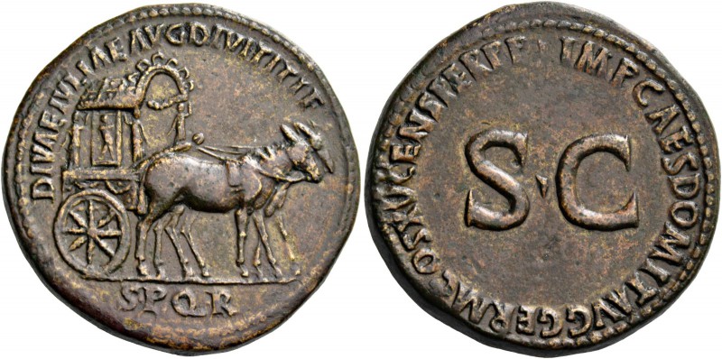 Julia Titi, daughter of Titus. Sestertius circa 90-91, Æ 32.22 g. IMP CAES DOMIT...