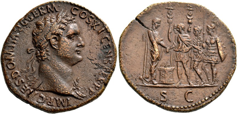 Domitian augustus, 81 – 96. Sestertius 85, Æ 23.90 g. IMP CAES DOMIT AVG GERM – ...