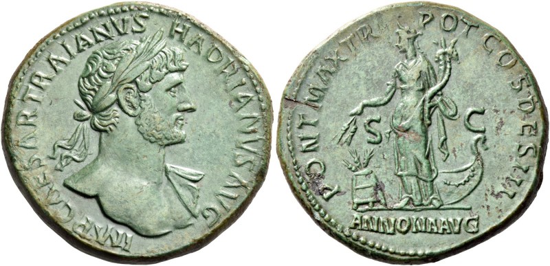 Hadrian augustus, 117 – 134. Sestertius 118, Æ 27.47 g. IMP CAESAR TRAIANVS – HA...