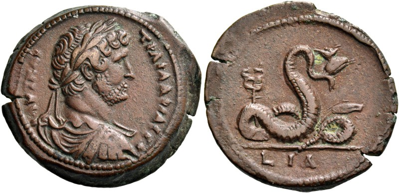 Hadrian augustus, 117 – 134. Hemidrachm Alexandria 129-130, Æ 12.53 g. ΑΥΤ ΚΑΙ –...