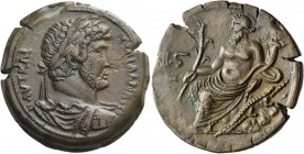 Hadrian augustus, 117 – 134. Drachm Alexandria 131-132, Æ 25.83 g. ΑΥΤ ΚΑΙ - ΤΡΑΙ ΑΔΡΙΑ СεΒ Laureate, draped, and cuirassed bust r. Rev. Nilus seated ...