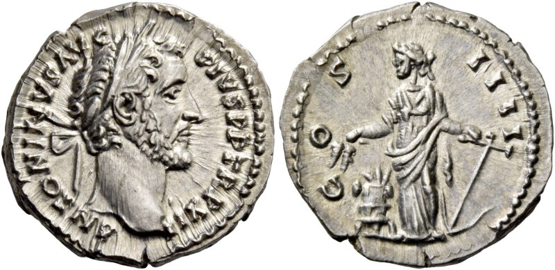 Antoninus Pius augustus, 138 – 161. Denarius 148-149, AR 3.24 g. ANTONINVS AVG –...