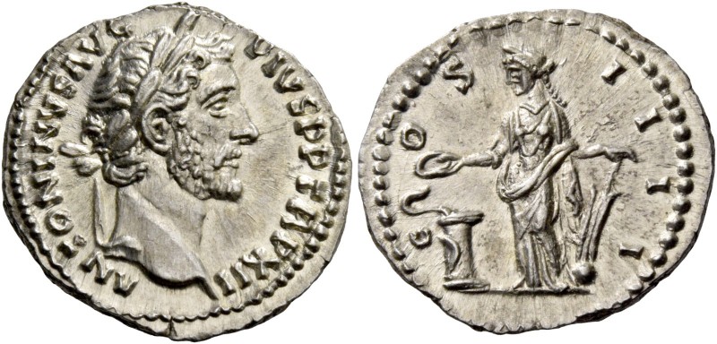 Antoninus Pius augustus, 138 – 161. Denarius circa 148-149, AR 3.00 g. ANTONINVS...