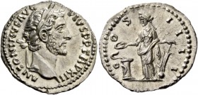 Antoninus Pius augustus, 138 – 161. Denarius circa 148-149, AR 3.00 g. ANTONINVS - AVG PIVS P P TR P XII Laureate head r., drapery on l. shoulder. Rev...