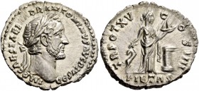 Antoninus Pius augustus, 138 – 161. Denarius 151-152, AR 3.24 g. IMP CAES T AEL [HA]DR ANTONINVS PIVS P P Laureate head r. Rev. TR POT XV – C – OS III...
