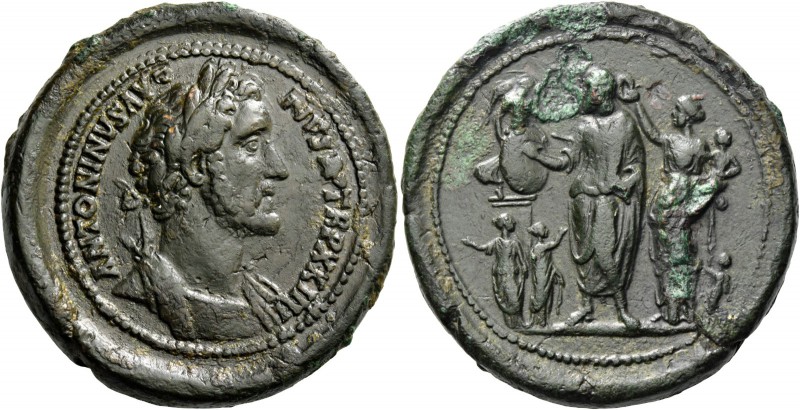 Antoninus Pius augustus, 138 – 161. Medallion 160-161, Æ 55.89 g. ANTONINVS AVG ...