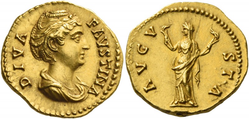 Faustina I, wife of Antoninus Pius. Diva Faustina I. Aureus after 141, AV 7.08 g...